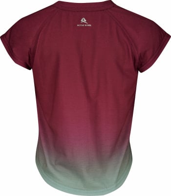 Damen-T-Shirt mit kurzen Ärmeln und Active Rebel-Logo mit Farbverlauf.