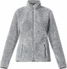Graue Fleecejacke mit Reißverschluss und zwei Taschen.