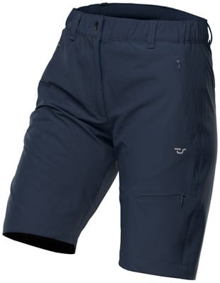 Marineblaue Shorts mit Reißverschlusstaschen und Markenlogo. Marineblaue Shorts mit Reißverschlusstaschen und Markenlogo.