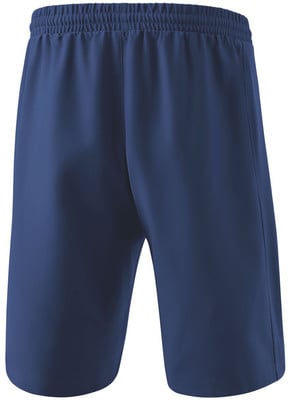 Dunkelblaue Herrenshorts mit elastischem Bund und Seiteneinsätzen. Dunkelblaue Herrenshorts mit elastischem Bund und Seiteneinsätzen.