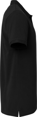 Schwarzes Poloshirt mit kurzen Ärmeln im Profil. Schwarzes Poloshirt mit kurzen Ärmeln im Profil.