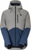 Graue Herren-Skijacke mit blauem Unterteil und Scott-Logo.