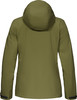 Grüne Damenjacke mit Kapuze, von hinten gezeigt.