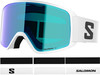 Salomon S2 Skibrille mit weißem Rahmen und blaugrüner Linse.