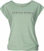 Hellgrünes T-Shirt mit kurzen Ärmeln und dem Aufdruck ACTIVE REBEL.