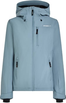 Blaue Herrenjacke von O'Neill mit Kapuze und Logo auf der Brust.