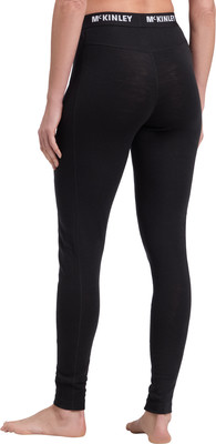 Schwarze Damenleggings mit McKinley-Logo am Bund. Schwarze Damenleggings mit McKinley-Logo am Bund.