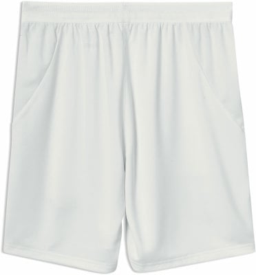Weiße Shorts mit elastischem Bund und seitlichen Taschen. Weiße Shorts mit elastischem Bund und seitlichen Taschen.