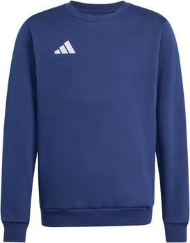 Blauer Adidas Pullover mit Logo auf der Brust.