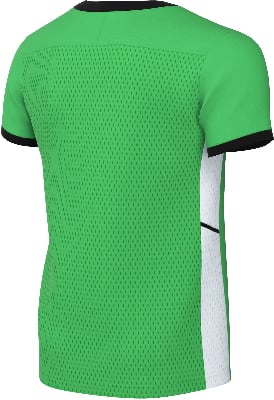 Grünes Kurzarmshirt mit schwarzem Kragen und Ärmelbündchen. Grünes Kurzarmshirt mit schwarzem Kragen und Ärmelbündchen.