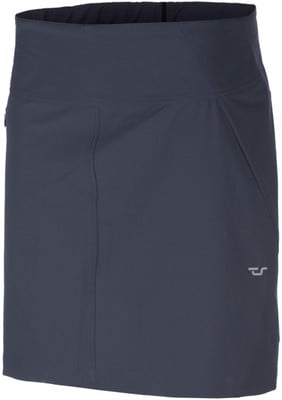 Dunkelblaue Faltenrock für Damen mit Logo an der Seite. Dunkelblaue Faltenrock für Damen mit Logo an der Seite.
