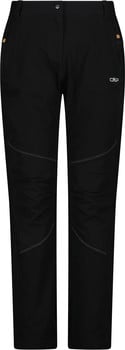 Schwarze Outdoorhose mit Steppung am Oberschenkel und CMP-Logo.