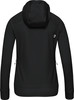 Schwarzes Damen-Kapuzensweatshirt mit Logo auf dem Rücken.
