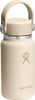 Beige Hydro Flask Flasche mit Griff und Logo.