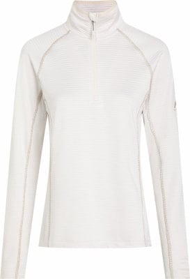 Damen-Pullover in Weiß mit Streifen und langem Arm.