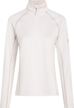 Damen-Pullover in Weiß mit Streifen und langem Arm.