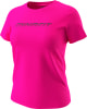 Ein pinkes T-Shirt mit kurzen Ärmeln und Dynafit-Logo.