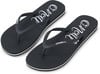 Schwarze O'Neill Flip-Flops mit weißem Logo sind auf weißem Hintergrund abgebildet.