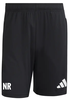 Schwarze Adidas-Sporthosen mit weißem Logo und Initialen NR.