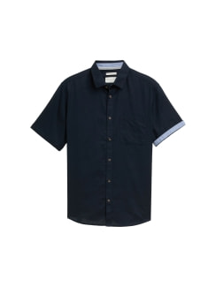 TOM TAILOR Cotton Linen rövid ujjú ing