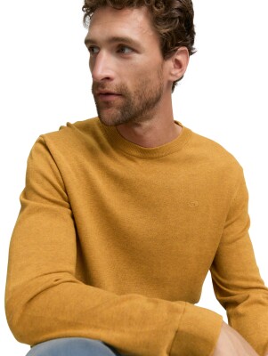 Tom Tailor Basic Crewn kötött férfi pulóver