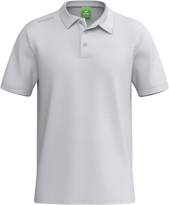 Graues Herren-Poloshirt mit kurzen Ärmeln und Erima-Logo. Graues Herren-Poloshirt mit kurzen Ärmeln und Erima-Logo.