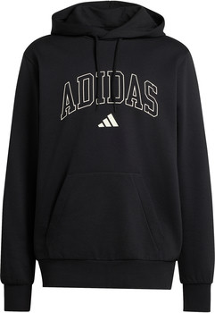 Schwarzer Kapuzenpullover mit Adidas-Logo im Retro-Design.