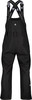 Schwarze Skihose mit Latz und Logo auf Brust und Hosenbeinen.