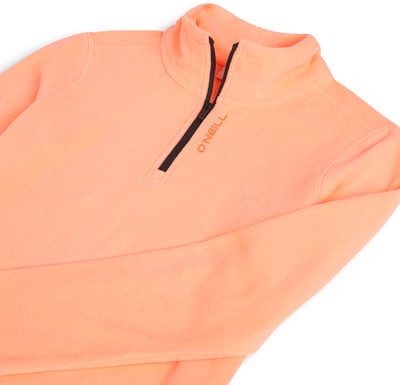 Orangefarbener Fleecepullover mit kurzem Reißverschluss und O'Neill-Logo. Orangefarbener Fleecepullover mit kurzem Reißverschluss und O'Neill-Logo.