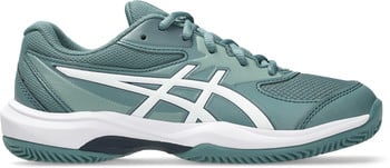 Damen-Tennisschuh von Asics in Mintgrün mit weißem Logo und Sohle.