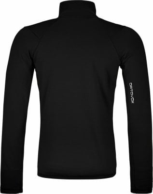 Schwarzes Herren-Fleece mit langen Ärmeln und Logo am Ärmel. Schwarzes Herren-Fleece mit langen Ärmeln und Logo am Ärmel.
