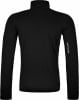Schwarzes Herren-Fleece mit langen Ärmeln und Logo am Ärmel.