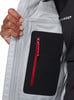 Innentasche der Jacke mit rotem Reißverschluss und Mammut-Logo.