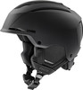 Schwarzer Skihelm von Uvex mit Verstellsystem und abnehmbaren Ohrenschützern.