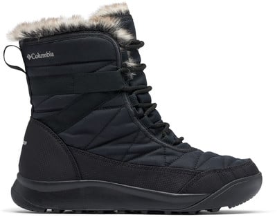 Schwarze Damen-Winterstiefel von Columbia mit Pelzbesatz und wasserdichter Ausrüstung. Schwarze Damen-Winterstiefel von Columbia mit Pelzbesatz und wasserdichter Ausrüstung.