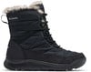Schwarze Damen-Winterstiefel von Columbia mit Pelzbesatz und wasserdichter Ausrüstung.