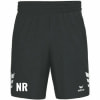 Schwarze Shorts mit weißem Logo und Schriftzug NR.