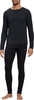 Ein Mann in einem schwarzen Langarm-Thermoshirt und Leggings.