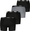 Ein Viererpack Puma Boxershorts in Schwarz und Grau.