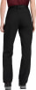Rückansicht einer schwarzen Outdoorhose mit rosa Detail am Schuh.