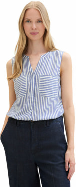 Striped női ujjatlan blúz