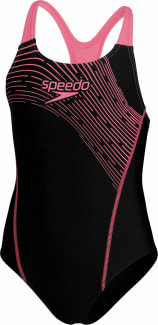 MEDLEY LOGO MDLT JF BLK/RED-Schwimmanzug 80% rec. PA, 20% EL