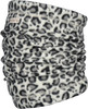 Weißer Schlauchschal mit schwarzem Leopardenmuster und Barts-Logo.