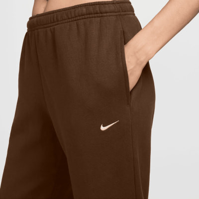 Nike Studio Fleece Mid-Rise Open-Hem Pants Nike Studio Fleece Mid-Rise Open-Hem Pants