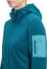 Damen-Fleecejacke in Dunkelblau mit Kapuze und McKinley-Logo.