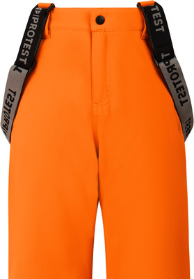 Orange Hose mit schwarzen gestreiften Hosenträgern mit PROTEST-Logo. Orange Hose mit schwarzen gestreiften Hosenträgern mit PROTEST-Logo.