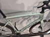 Hellgrünes Gravelbike mit speziellen schwarzen Tupfen und Schriftzug