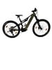 Grünes Genesis E-Bike mit Federung und schwarzen Maxxis-Reifen.