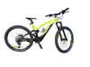 Ein grünes Genesis E-Bike mit Federung und schwarzen Rädern auf weißem Hintergrund.