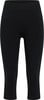 Schwarze 3/4-Leggings mit feinem Muster und breitem Bund.